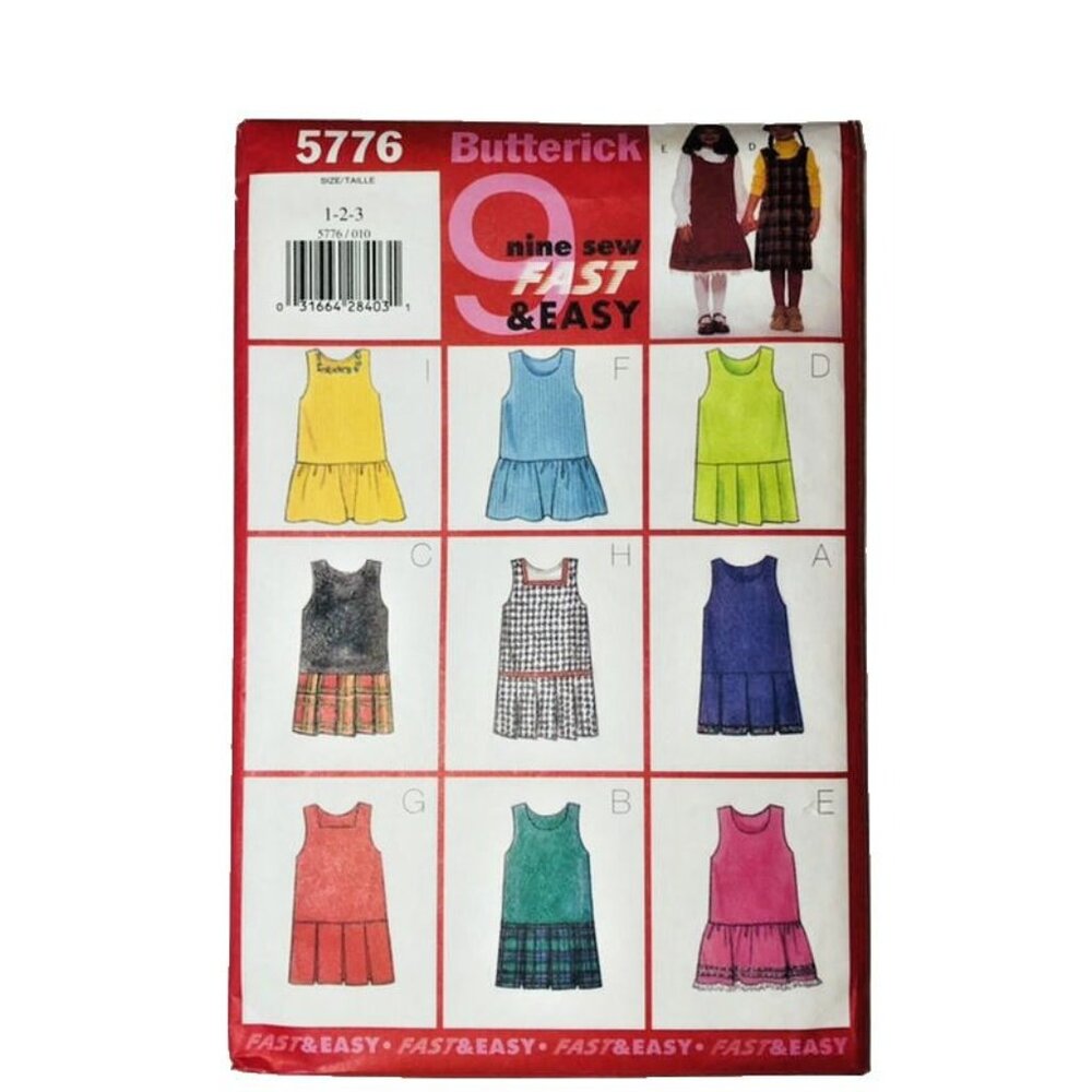 Vintage 1990s Butterick Sewing Pattern 5776 Toddlers Dress Size 1-3 Uncut